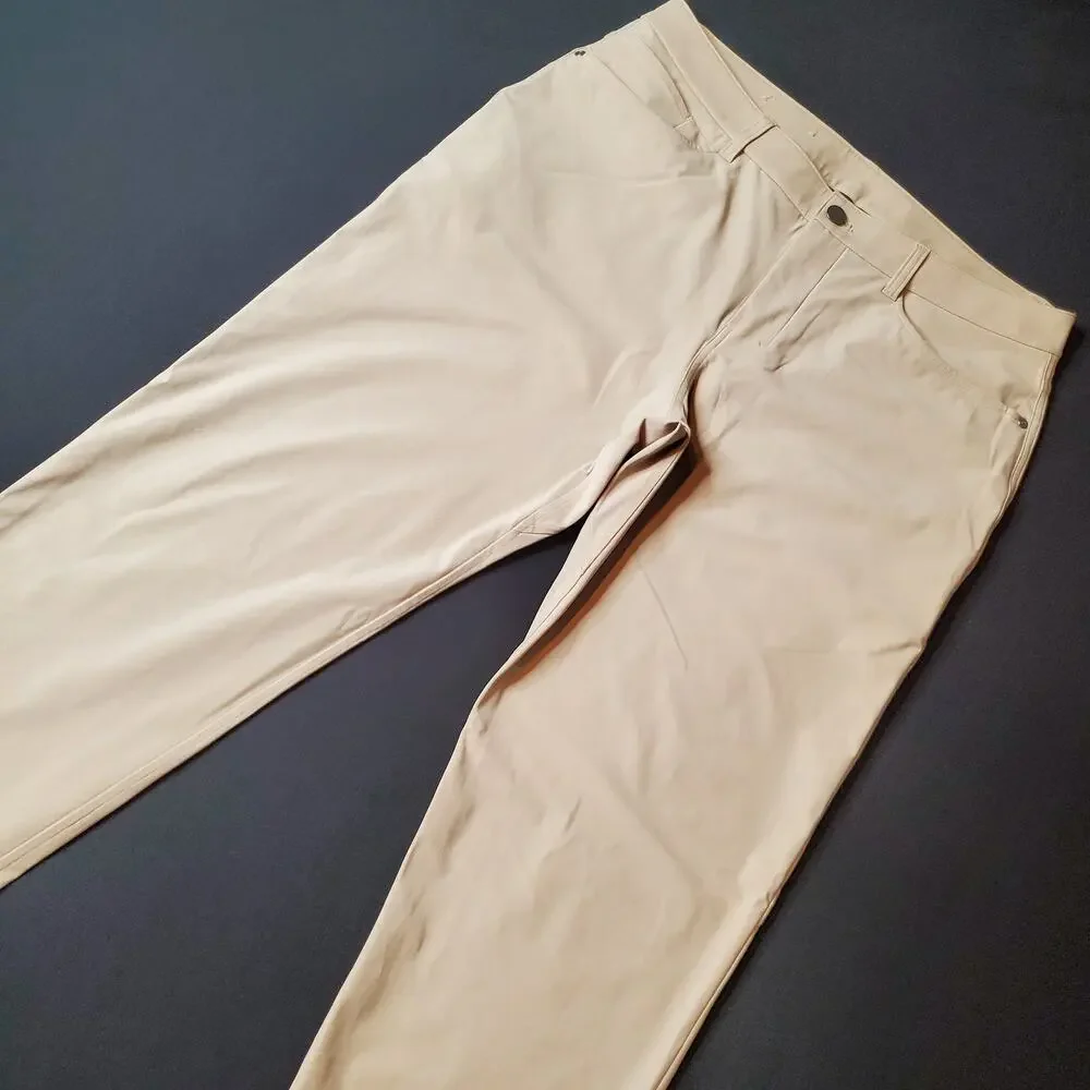Lululemon Men's Size 33X32 ABC Classic-Fit Pant Warpstreme Beige M5AQ9S